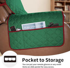 Easy-Going Oversized Recliner Chair Slipcover Reversible Sofa Cover Water Resistant Couch Cover Furniture Protector with Elastic Straps for Pets Dog Cat (Oversized Recliner, Green/Christmas Red)