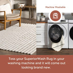 nuLOOM Kai Off White Striped Washable Runner Rug, 2' x 6'