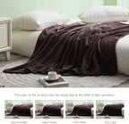 Exclusivo Mezcla Fleece Throw Blanket for Couch and Bed, 50x70 Inches Soft Cozy Jacquard Flannel Blankets, Lightweight Fuzzy Plush Warm Throws for Women, Coffee
