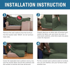 H.VERSAILTEX 4 Piece Stretch Sofa Covers for 3 Cushion Couch Covers for Living Room Furniture Slipcovers (Base Cover Plus 3 Seat Cushion Covers) Thicker Jacquard Fabric (Large Sofa, Bronze Green)
