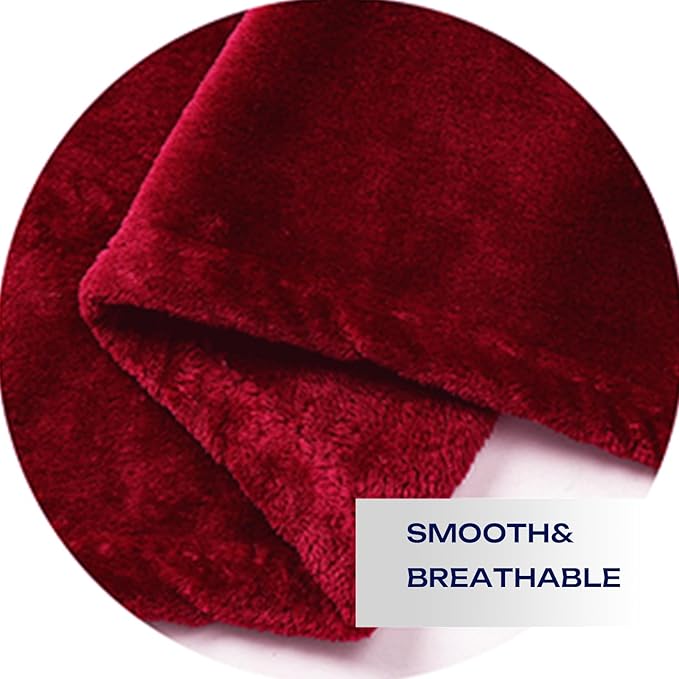 JIAHANNHA Red Throw Blanket Fleece Blanket 60"x80",Super Soft Cozy Plush Throw Blanket for Couch Sofa Bed,Warm and Lightweight Bed Blankets for Adults