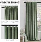 MIULEE Sage Green Velvet Curtains 52x72 inches Luxury Blackout Curtains