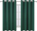 LEMOMO Dark Green Bedroom Blackout Curtains/52 x 54 Inch Long/Set of 2 Curtain Panels/Thermal Insulated Room Darkening Curtains