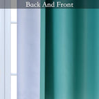 SimpleHome Ombre Room Darkening Curtains for Living Room, Light Blocking Gradient Teal to Grey White Thick Thermal Insulated Grommet Window Curtains/Drapes for Bedroom, 2 Panels, 42x63 inches Length