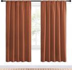 NICETOWN Blackout Curtains and Drapes - Thermal Insulated Solid Rod Pocket Blackout Draperies/Panels (Burnt Orange, 1 Pair, 52 by 72 inches)