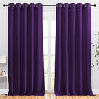NICETOWN Bedroom Blackout Curtains & Drapes - Energy Saving Thermal Insulated Solid Grommet Light Blocking Window Treatments Privacy Room Divider for Living Room (2 Panels, Royal Purple, W66 x L102)