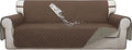 ISSUNTEX Double Protection 100% Waterproof Sofa Covers for Living Room, Couch Covers for 3 Cushion Couch Sofa, Reversible Furniture Protector Sofa Cover for Dogs, Pets, Kids (Sofa, Brown/Beige)