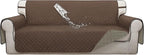 ISSUNTEX Double Protection 100% Waterproof Sofa Covers for Living Room, Couch Covers for 3 Cushion Couch Sofa, Reversible Furniture Protector Sofa Cover for Dogs, Pets, Kids (Sofa, Brown/Beige)
