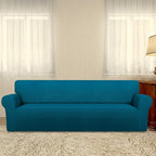 PureFit Super Stretch 4 Seater Sofa Slipcover – Spandex Non Slip Soft Couch Sofa Cover, Washable Furniture Protector with Non Skid Foam and Elastic Bottom for Kids, Pets （XX Large, Peacock Blue）