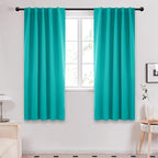 Deconovo Blackout Curtains, Thermal Insulated, W42 x L72 2 Panels, Back Tab, Machine Washable, Room-Darkening Drapes for Bedroom/Living Room Turquoise