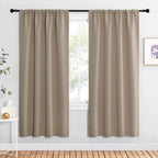 NICETOWN Blackout Curtains for Living Curtains, Taupe, 2 Panels, 42 by 72, Room Darkening Window Curtain Panels, Easy-Care Solid Thermal Insulated Draperies/Drapes for Daughter Room