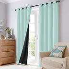SimpleHome Aqua 100% Blackout Curtains Room Darkening Living Room 63 Inch