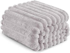 Exclusivo Mezcla Striped King Size Fleece Blanket for Bed, Couch, 90"x104"