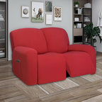 PureFit Super Stretch Loveseat Recliner Sofa Couch Cover with Pocket – 2 Seats Non Slip Soft Sofa Slipcover, Washable Reclining Furniture Protector for Kids, Pets (Recliner Loveseat, Red)
