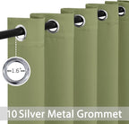 Yakamok 84 Inch Length Blackout Curtains for Bedroom, Light Blocking Drapes Room Darkening Thermal Insulated Solid Grommet Panels for Living Room, (62Wx84L, Sage Green, 2 Panels)