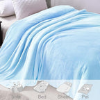 Exclusivo Mezcla Fleece Blanket Twin Size for Bed, Super Soft and Warm, All Season, Cozy, Plush, Lightweight, 60x80 Inches Ice Blue