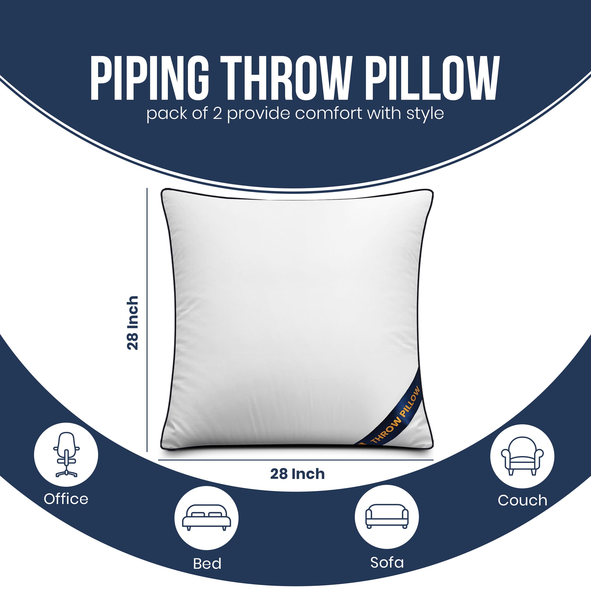 Utopia Bedding 28x28 Throw Pillow Inserts, Decorative Pillows, Pack of 2