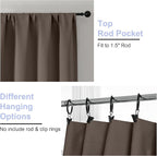 Simplebrand Ava Brown Blackout Curtains for Bedroom 96 Inches Long 2 Panels, Solid Thermal Insulated, Energy Saving Living Room Window Treatment Curtains Blackout Drapes, W40 x L96 Inch, Brown