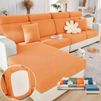 VFUX Soothing Home Sofa Covers, Sofa Hero Covers, Wear-Resistant Universal Couch Covers Washable Stretch Sectional Couch Cushion Covers (Orange,Back Cover L)