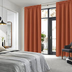 DWCN Blackout Curtains Thermal Insulated, Energy Saving & Noise Reducing Bedroom and Living Room Curtains, Burnt Ochre, W 52x L 84 Inch, Set of 2 Rod Pocket Curtain Panels