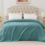 Exclusivo Mezcla Fleece Blankets Queen Size for Bed, Super Soft and Warm, All Season, Cozy, Plush, Lightweight, 90x90 Inches, Celadon