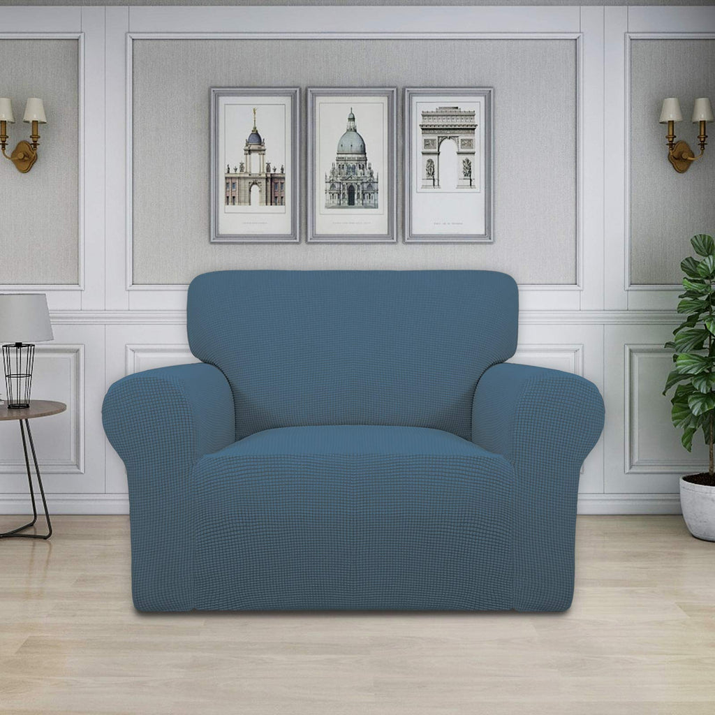 Easy-Going Stretch Oversized Chair Slipcover with Arm Washable Bluestone