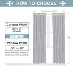 ChrisDowa Grommet Blackout Curtains for Bedroom and Living Room - 2 Panels Set Thermal Insulated Room Darkening Curtains (Black, 52W x 95L)