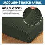 H.VERSAILTEX Super Stretch Individual Seat Cushion Covers Sofa Covers Couch Covers Slipcover Sets Thick Jacquard Textured Twill Fabric (2 Piece Large Sofa Cushion Covers, Olive)