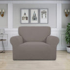Easy-Going Stretch Oversized Chair Sofa Slipcover 1-Piece Couch Sofa Cover Furniture Protector Soft with Elastic Bottom for Kids Spandex Jacquard Fabric Small Checks Taupe