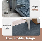 FinRèc Low Pile 6x9 Washable Area Rugs for Bedroom Living Room, Thin Rug Solid Color, Non-Slip Carpet Indoor for Home Decor (Navy Blue)