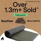 GORILLA GRIP 100% Waterproof All-Season WeatherMAX Doormat 35x23, US Designed Natural Rubber, Stain and Fade Resistant, Low Profile Indoor Outdoor Door Mats, Easy Clean Patio Mat, Slate Geometric