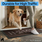 GORILLA GRIP 100% Waterproof All-Season WeatherMAX Doormat US Designed Natural Rubber, Stain and Fade Resistant, Low Profile Indoor Outdoor Door Mats, Easy Clean Patio Mat, Espresso Home Paw