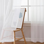 Simplebrand Sheer White Curtains 120 Inches Long, Extra Long Rod Pocket Solid Color Window Sheer Curtain Panels, Elegant Curtains & Drapes for Living Room, Bedroom 2 Panels (White, 59" W x 120" L)