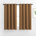 NICETOWN Half Window Curtains for Bedroom - Grommet Modern Thermal Insulated Blackout Window Drapes Sound Reducing for Nursery/Kitchen, Gold Brown, W52 x L54, Set of 2