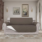 Easy-Going Sofa Slipcover Reversible Loveseat Sofa Cover Couch Cover for 2 Cushion Couch Furniture Protector with Elastic Straps for Pets Kids Dog Cat (Oversized Loveseat, Taupe/Ivory)