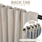 Linen Textured Total Blackout Curtains for Bedroom 108 Inches Long, Cream
