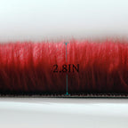 linmopm Faux Fur Rug Sheepskin Shag Fluffy Fuzzy Red 4x6 ft Rugs for Bedroom Bedside Bed Floor Living Room Plush High-Density Cushion Carpet Super Sofa Cover