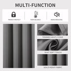 Joydeco Light Grey Custom Solid Single Blackout Curtain for Bedroom and Living Room, Grommet Thermal Insulated Room Darkening Curtain 1 Panel (Custom Size,Light Grey)
