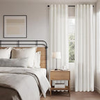 Cream Linen Curtains Back Tab Sheer Curtains 90 Inches Long for Living Room 2 Panels Rod Pocket Neutral Semi Sheer Light Filtering Pleated Curtain Drapes Ivory Farmhouse Dining Room Curtain 40x90
