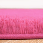 Amearea Premium Soft Area Rug 4x5.3 Feet, Pink Rugs for Living Room, Fluffy Carpet for Bedroom Nursery Playroom Teen Bedside Home Decor, Comfortable Indoor Furry Dorm Carpets, Hot Pink