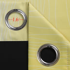 Estelar Textiler Black and Yellow Ombre Blackout Curtains 45 Inches Long, Full Room Darkening Gradient Drapes for Kitchen, Thermal Insulated Grommet Curtains for Short Window,52Wx45L,2 Panels