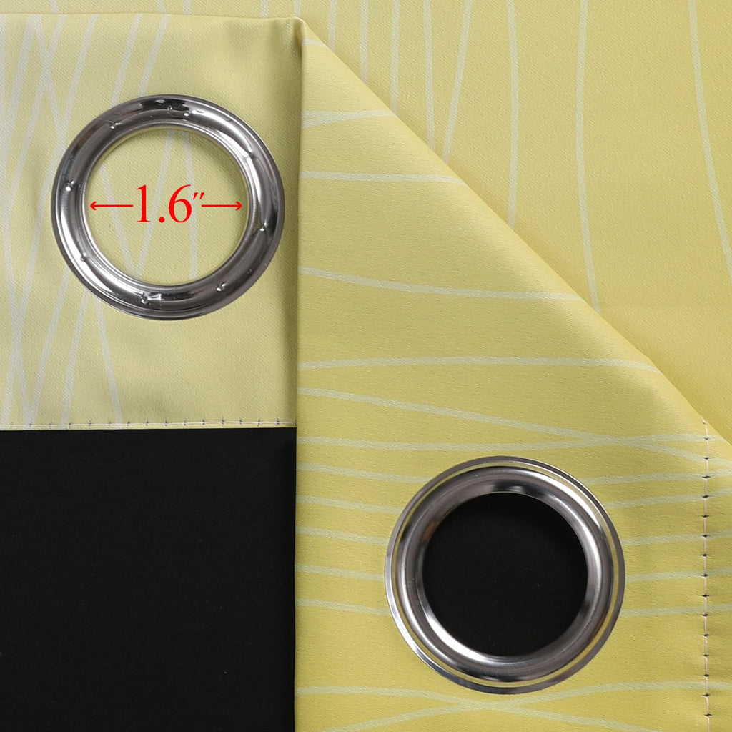 Estelar Textiler Black and Yellow Ombre Blackout Curtains 72 Inches Long