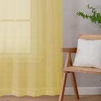 Chyhomenyc Mustard Yellow Sheer Curtains 72 Inches Long, Light Filtering Window Sheer Curtain Panel Drapes, Elegant Curtains & Drapes for French Door Living Room, Each 42Wx72L Inches, 2 Panels