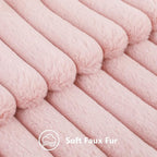 decorUhome Fall Faux Fur Throw Pillow Covers 20x20 Set of 2 Pink