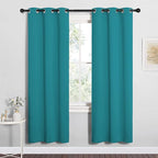 NICETOWN Room Darkening Curtains 72 inch Length 2 Panels, Thermal Insulated Grommet Blackout Curtains for Modern Casual Elegant Bedroom Kids Room Theme Decoration (Peacock Teal, 2 Pieces, W34)