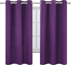 LEMOMO Purple Blackout Curtains 40 x 63 Inch Length/Set of 2 Curtain Panels/Thermal Insulated Room Darkening Blackout Curtains for Bedroom
