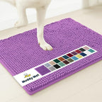 Muddy Mat® | Super Absorbent Door Mat Indoor, Microfiber Quick Dry Chenille Entryway Rug, Non-Slip Front Door Mat, Indoor Mats for Entryway, Machine Washable Pet Rug, Purple 18"x28"