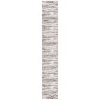 KOZYFLY Modern Abstract Hallway Runner, 2x12 Washable Rug Runner Non-Slip Soft Striped Kitchen Runner Rug, Grey/Light Beige/Brown Print Carpet for Entryway Bathroom