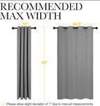 NICETOWN Silver Grey Blackout Curtain Panels for Bedroom, Thermal Insulated Grommet Top Blackout Draperies and Drapes for Basement (2 Panels, W55 x L68-inch)