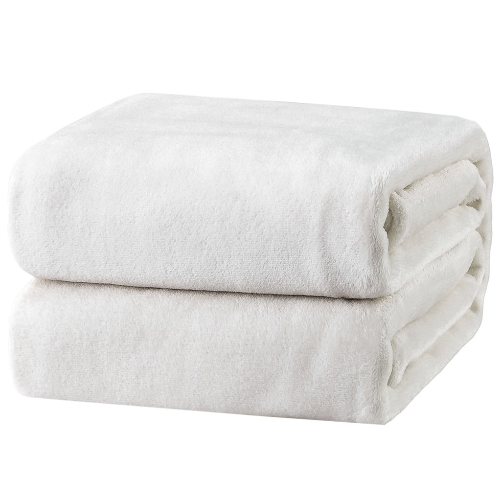 Bedsure GentleSoft White Fleece Throw Blanket - Mothers Birthday Gifts for Women 300GSM Blankets for Couch, Sofa, Bed, Soft Lightweight Plush Cozy Throws for Toddlers, 50x60 inches
